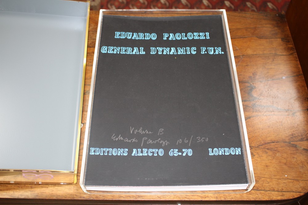 Eduardo Paolozzi, a boxed folio, General Dynamic F.U.N., signed in pencil and numbered 106/350, overall 40 x 28cm, label for Christie